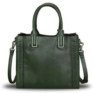8641 Leather Satchel Handbag Vintage Handmade Shoulder Bag Cowhide Tote